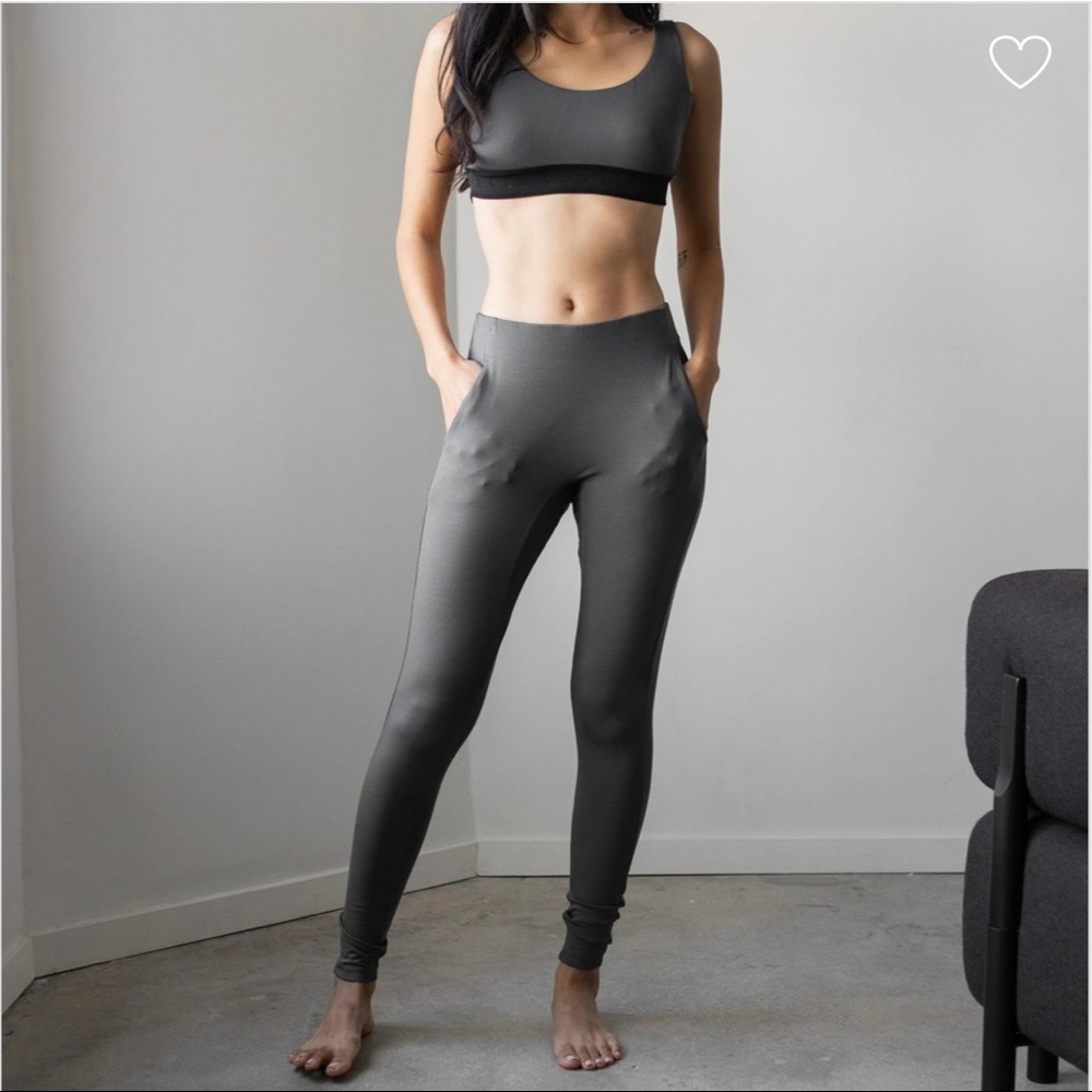 Lunya Soft Modal Pocket Legging Meditative Grey Size Large